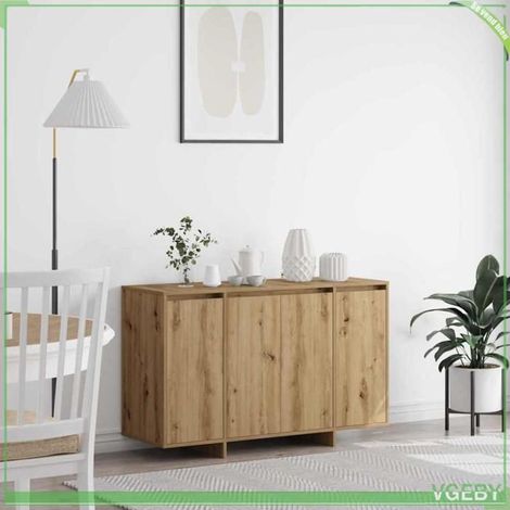 Buffet bas - 3333904 - Chêne artisanal - Bois d'ingénierie - 4 portes (1/5)