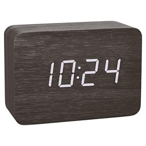 TFA 60.2549.01 Reloj despertador radio control marrón oscuro minimalista (1/5)