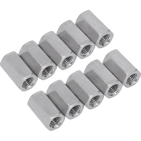 Lot de 10 écrous de raccordement en acier inoxydable 304, connecteurs de tige hexagonaux M8 pour trou de maison (1/5)