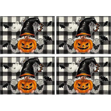 Sets de table Halloween motif Lavable en machine facile d'entretien pour table de cuisine et salle à (1/5)