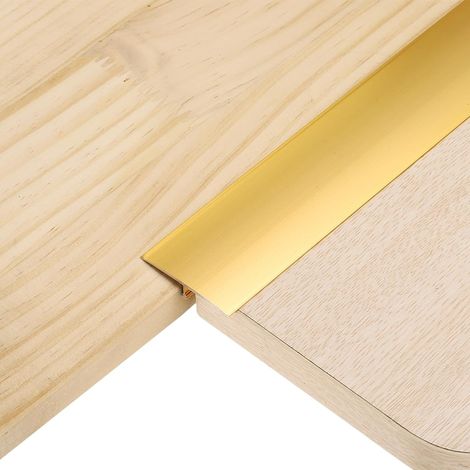 3Pcs 4ft x 1.57" Profilés De Transition En T Pour Sol, Bords En Alliage D'Aluminium Pour Revêtement Vinyle Remplissant Entre Lames De Parquet, Carrelage Et Sols, Doré (1/5)