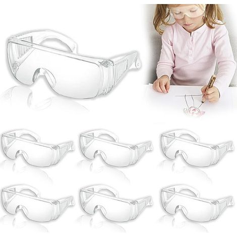 Confezione da 6 occhiali di sicurezza per bambini con protezione UV e antigraffio.