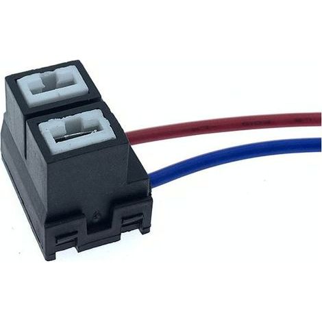 Douille H7 décentrée en céramique pour ampoule de voiture avec fiche à deux broches en fil de cuivre Douille H7 pour ampoule de voiture - Fiche à une broche