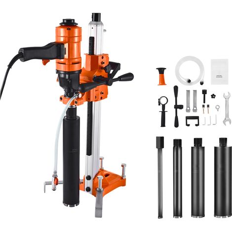 Mophorn Carotatrice per Calcestruzzo, Diametro di Foratura 200 mm, Trapano Portatile con Supporto e 4 Punte, 2 velocità 1000/2250 giri/min, Potenza 1500 W (1/5)