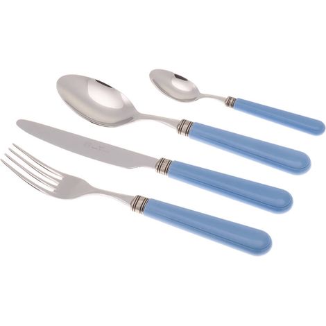 Servizio Set di Posate 24 Pezzi in Acciaio Inox Rivadossi Sandro Mistral Azzurro (1/2)