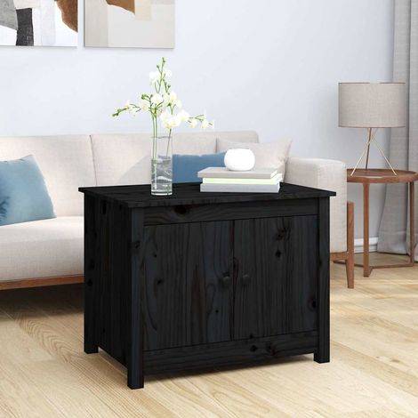 vidaXL Coffee Table Black 71x49x55 cm Solid Wood Pine (1/5)