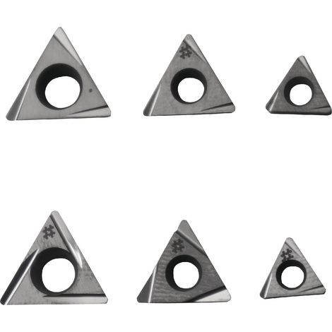 Plaquettes amovibles pour barres d'alésage N° 7 et 8 (bague rose) qualité T1200 pour acier - 10 pièces Optimum TBGT060104L