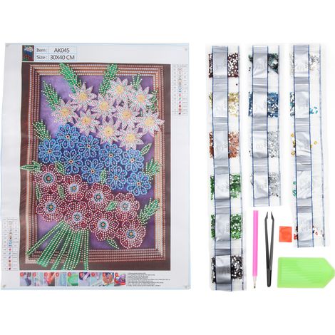 5D Rhinestone Painting Kits Good Adhesion High Definition Printing DIY Rhinestone Art Flower Kits for Home Decor Gifts (1/5)