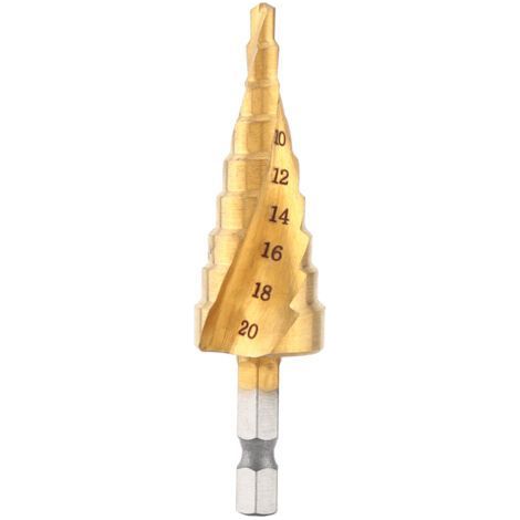 Hole Cutter, Reliable Wear-Resistant Step Drill Bit, Titanium Coated, for Aluminum Panel, Plastic, Thin Steel (1/5)