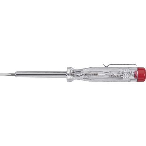 Wiha Comprobador de tensión de 220-250 voltios ranurado, transparente, con clip de conexión 3.0 mm (05271) (1/2)
