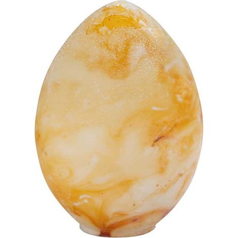 Œuf décoratif verre jaune 14x20cm (1/3)