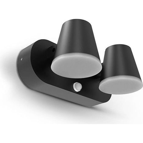 Applique Murale Double Orientable LED Noir Détecteur IR 20W 3000K Miidex Lighting® (1/5)