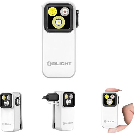 Oclip Pro Lampe de Poche à Clip 3 Sources de Lumière 5 Modes 500LM 120M Performance Max. Mini Lampe Torche Longue Durée 144H EDC Type C Rechargeable Petit Lampe IPX6 pour l'éclairage de Secours