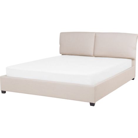 Bett mit Lattenrost Stoff BELFORT 160 x 200 cm Hellbeige