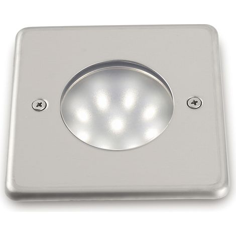 Foco empotrable de pared o suelo NAT- cuadrado LED SMD 1,50 W 180 lm 3500 K CRI80 IP68 Inox (1/2)