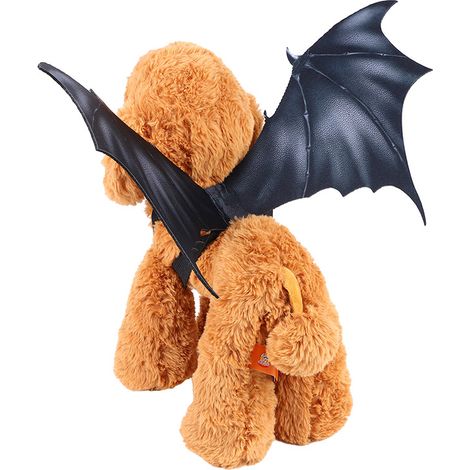 Déguisement d'Halloween pour chien avec ailes de chauve-souris, harnais de chauve-souris pour chien, décoration d'Halloween amusante pour jouer le rôle, idéal pour une fête d'Halloween pour animaux. (1/3)