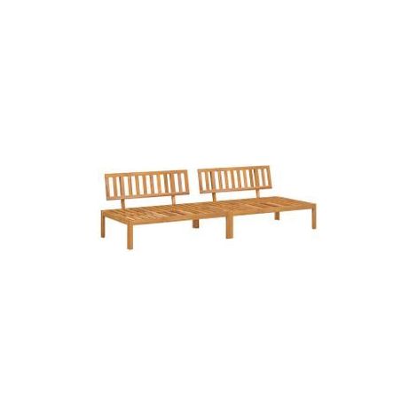 Canapés centraux palette de jardin 2 pcs bois massif d'acacia (1/5)