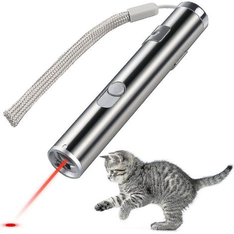 Wiederaufladbares Haustierspielzeug über USB: Laserpointer für das Katzentraining mit hochwertiger LED-Taschenlampe.