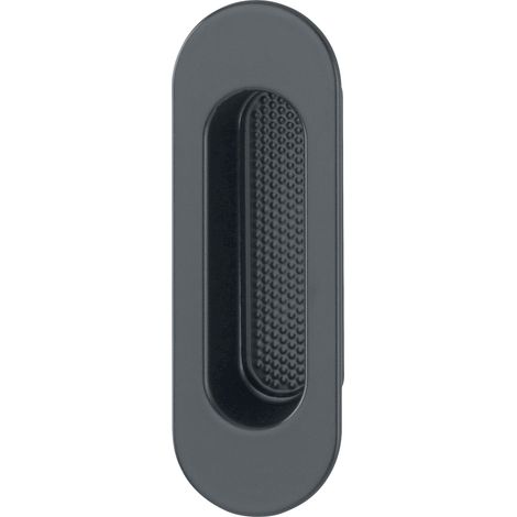Hoppe Hebeschiebetürmuschel oval Aluminium schwarz matt Modell 422-3 (1/3)