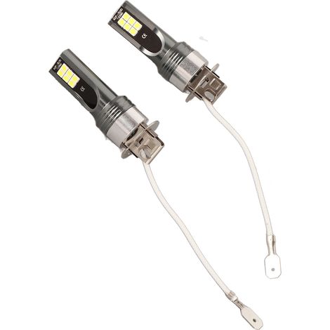 Paar H3 12-LED-Autoscheinwerferlampen, weiß 6500K-7500K, DC12V-24V, Fahrzeug 2525, leistungsstarke Beleuchtung (1/5)
