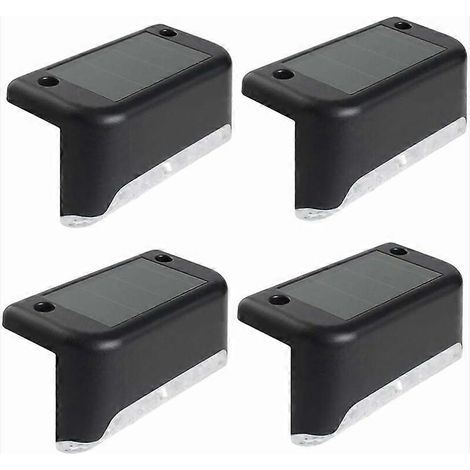 Set van 4 waterdichte LED-terraslampen op zonne-energie, geschikt voor buiten, 8 x 4,5 x 5 cm (1/3)