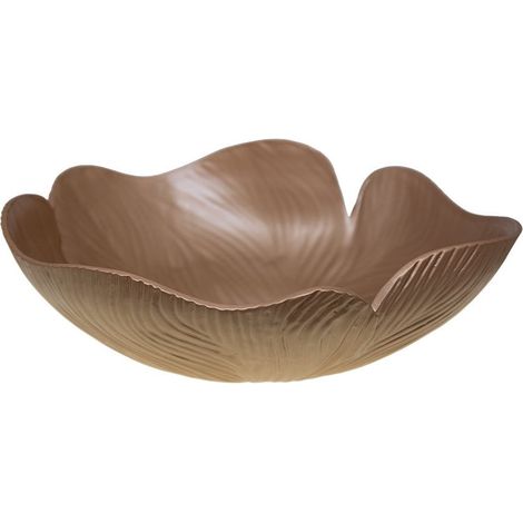 Saladier de Présentation et Coupe à Fruits en Céramique Blanc et Doré 42 x 36 x 17 cm - PANGIVO (1/5)