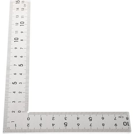 BESPORTBLE Carré de menuiserie en acier inoxydable 15x10 cm avec design épaissi, outil de mesure L robuste pour professionnels en chantier et travail du bois (1/5)