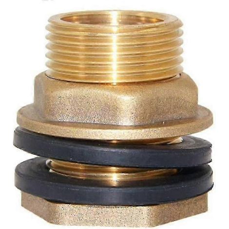 Solid brass water tank connector, 1-inch internal thread, 1-1/4-inch external thread, water tank splitter - durable pipe adapter