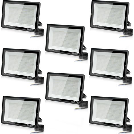 8PCS 300W Projecteur LED Extérieur, Spot LED Exterieur 30000LM Super Lumineux 6500K Blanc Froid Éclairage de Sécurité Extérieur IP66 Imperméable pour Garage Jardin Terrasse Parking (1/5)