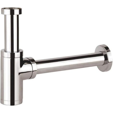 Siphon mural universel pour lavabo – Laiton chromé – Sortie murale droite (1/5)