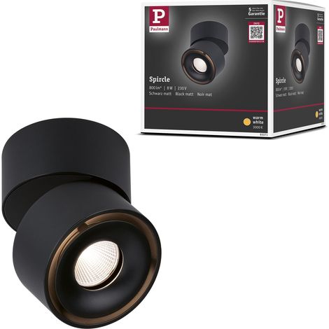 Spots encastrés plafonnier 78 mm incl. 1x8,0 W Blanc chaud Noir mat luminaire en saillie aluminium plafonnier 3000 K (1/5)