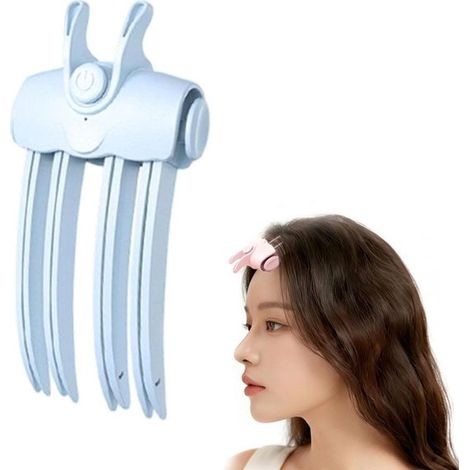 Fer à boucler chauffant pour les racines - Appareil de coiffage portable - Température réglable Convient aux cheveux fins et épais Apporte du volume aux cheveux (Bleu) (1/5)