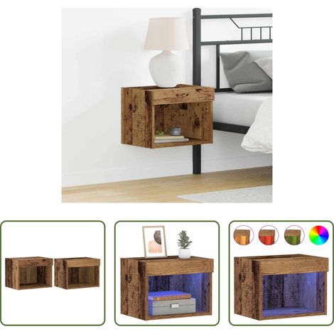 Meuble TV LED - Ensemble meuble TV avec LED 2 pcs Bois ancien 40 x 30 x 30 cm (1/5)