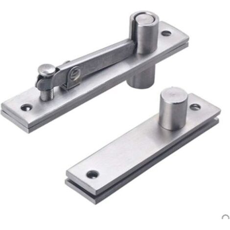Lot de 2 charnières de porte pivotantes à 360 degrés de rotation cachée en acier inoxydable robuste avec vis de fixation (128 x 23 mm) (1/4)