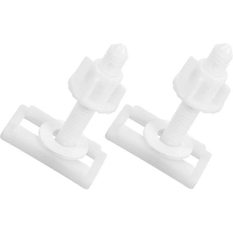 Boulons de charnière de siège de toilette durables, vis de rechange en paquet de 2, compatibles avec l'installation professionnelle d'accessoires de salle de bain blancs. (1/5)