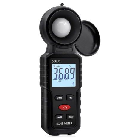 Digital Luxmètre Numérique, Mesure des Lumières avec 0.1-200,000 Lux, Posemètre Numérique Portable Ambiante Portée Jusqu'à 200,000 Lux pour Lumière LED, Plantes