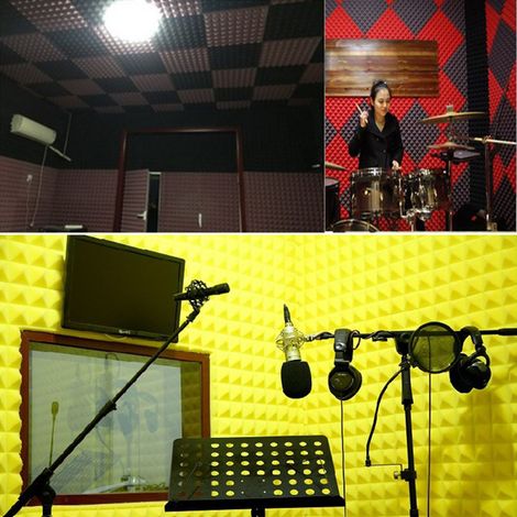12 panneaux en mousse acoustique pyramidale pour l'absorption acoustique et le traitement des murs de studio (1/5)