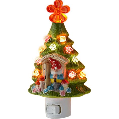 Veilleuse sapin de Noël LED rétro avec interrupteur marche/arrêt, ampoules multicolores, à brancher, décorative pour chambre (1/3)
