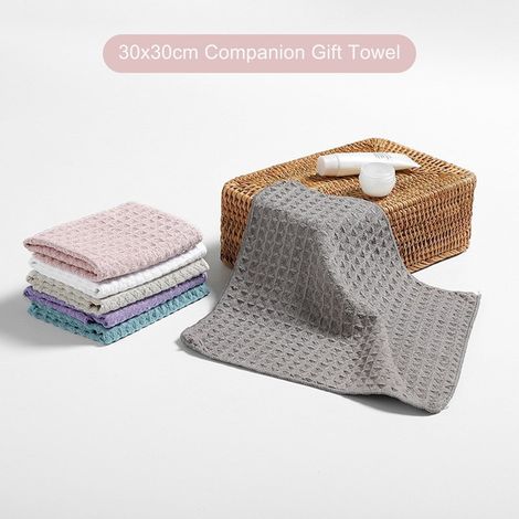 Serviette Main - 30 x 30 cm - Design Gaufré - Absorption Rapide - Polyester - Usage Maison Voyage École - 1 Pièce (1/5)