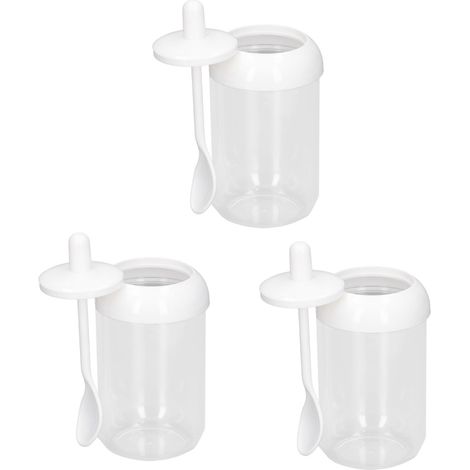 3 Pièces Boîte à Épices Transparente avec Cuillères, Récipient Hermétique pour Cuisine (1/5)