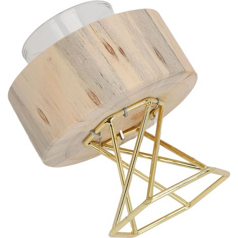 Support de bougeoir en bois, porte-bougie décoratif avec support métallique et coupelle, kit de présentoir (1/5)