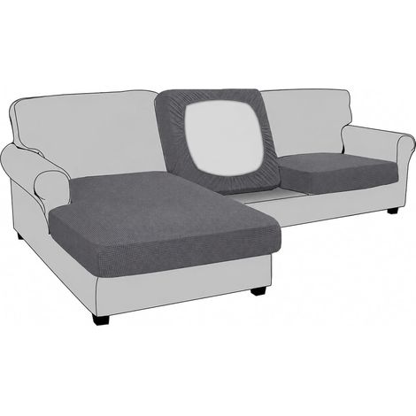 Stretch Sofa Cushion Cover, Furniture Protective Cover, Sofa Seat Cover, Sofa Cover, Dustproof Furniture Protector (Backrest-Cushion, Dark Grey) (1/5)