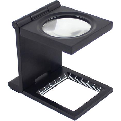 Lente d'ingrandimento pieghevole mini 10X 28mm in lega di zinco con scala per strumento di ingrandimento in vetro ottico tessile