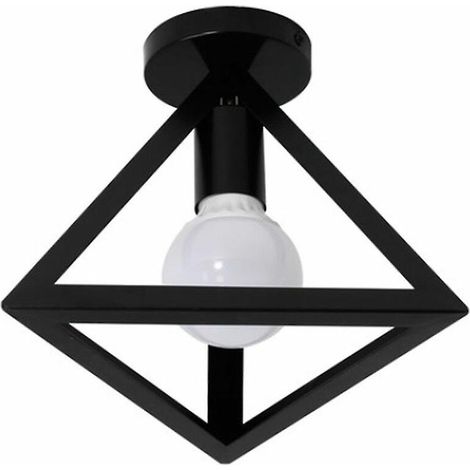 noir - Triangle Plafonnier Industriel En Mtal E27 Suspension Luminaire Style Gomtrique Lampe De Plafond Pour Salle Chambre Porche Couloir