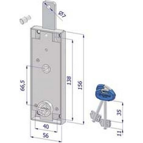 1PZ SERRATURA PER BASCULANTE DOPPIA MAPPA 2240 - (2240XZB2008AB2)