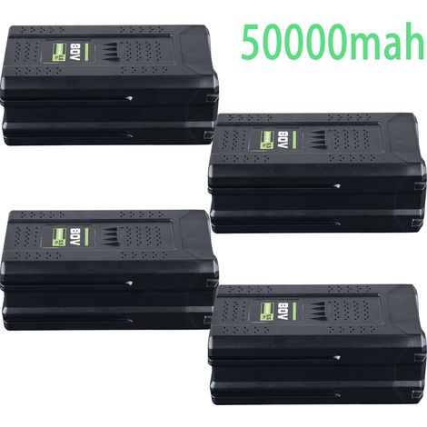 Lot de 4 5500mAh batteries lithium-ion rechargeables pour Greenworks, remplacement, GBA80200, GBA80250, GBA80400, GBA80500, 5.5 Ah, 80 V (1/5)
