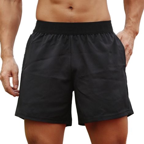 Short de Sport pour hommes, taille élastique, poche, boucle de serviette, course à pied, basket-ball, Gym, athlétique, coupe ample, séchage rapide, décontracté (1/5)