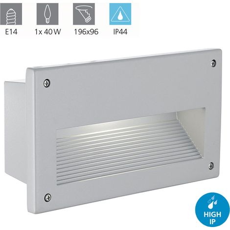 Lampada Ad Incasso Esterno Moderno Zimba Alluminio Argento E14 (1/5)