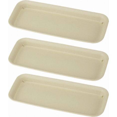 Lot de 3 soucoupes rectangulaires pour plantes, récipients d'égouttage, plateaux anti-goutte pour usage intérieur et extérieur (1/5)