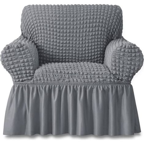 Housse de Canapé - 1 Places - HONTTOR - Durable - Haute élasticité - Taille S - Gris (1/4)